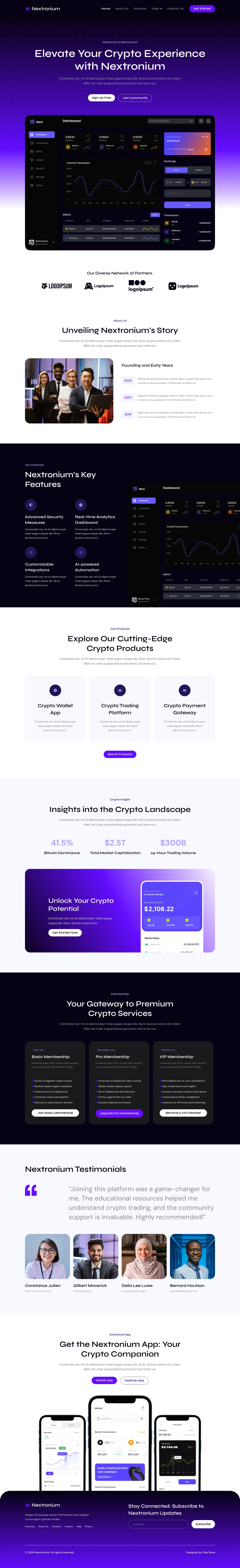 Mẫu website landing page crypto – Nextronium