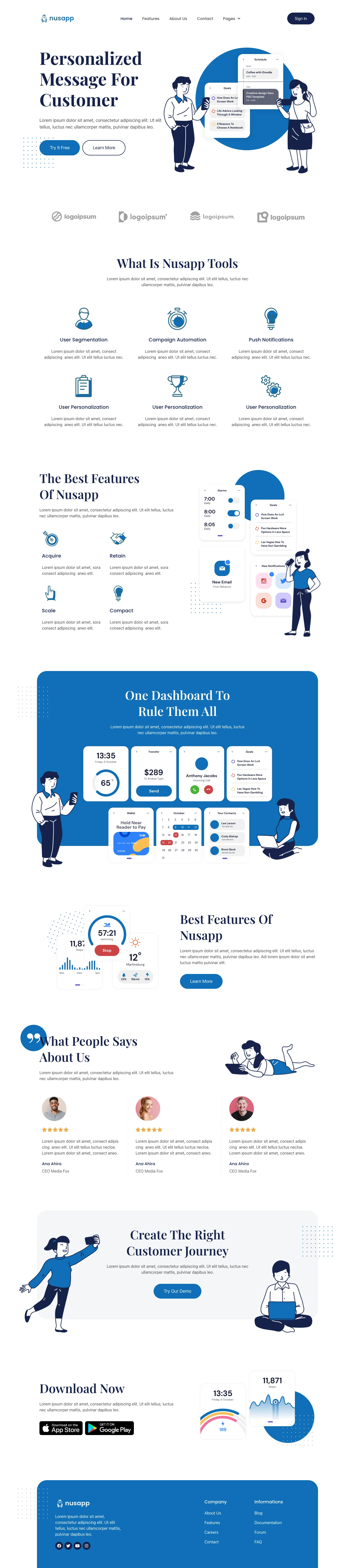 Mẫu website landing page phần mềm marketing – Nusapp