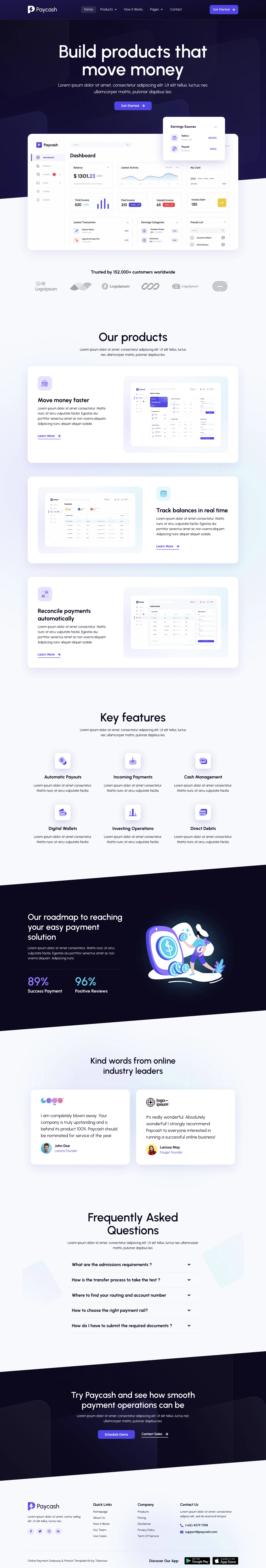 Mẫu website landing page cổng thanh toán – Paycash