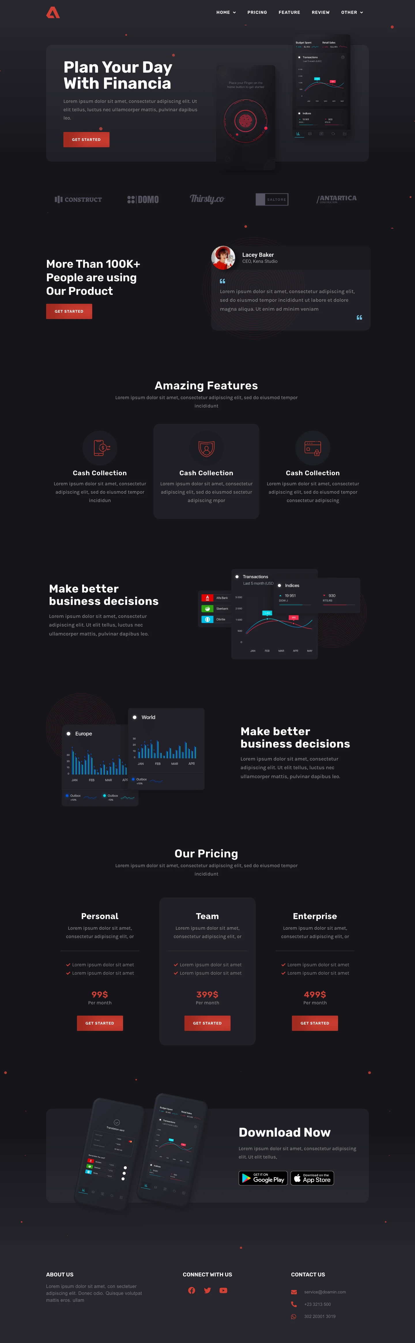 Mẫu website landing page ứng dụng tài chính – Sassoft