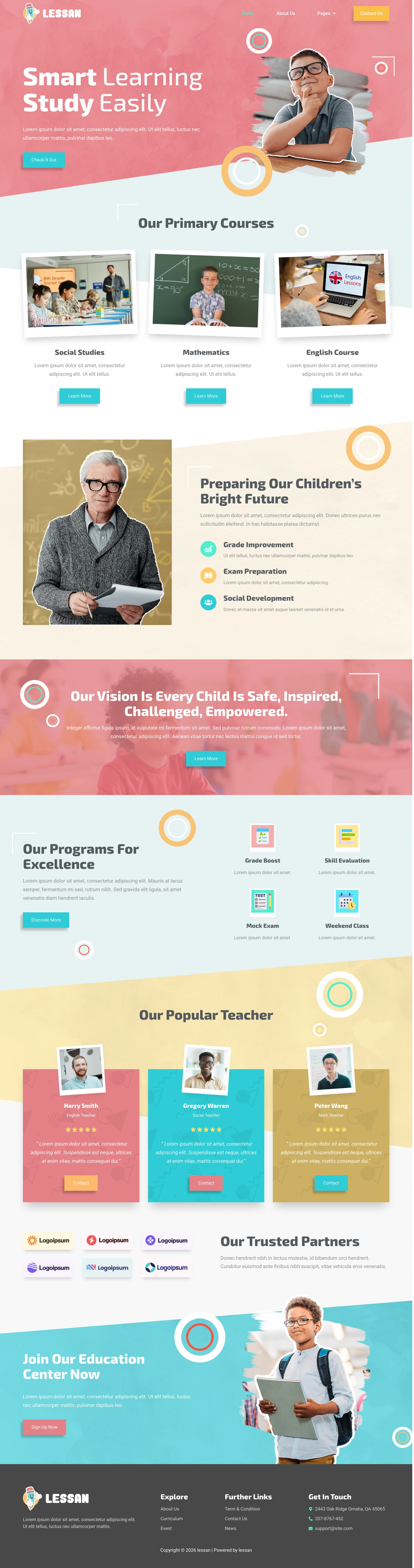 Mẫu website gia sư – Lessan
