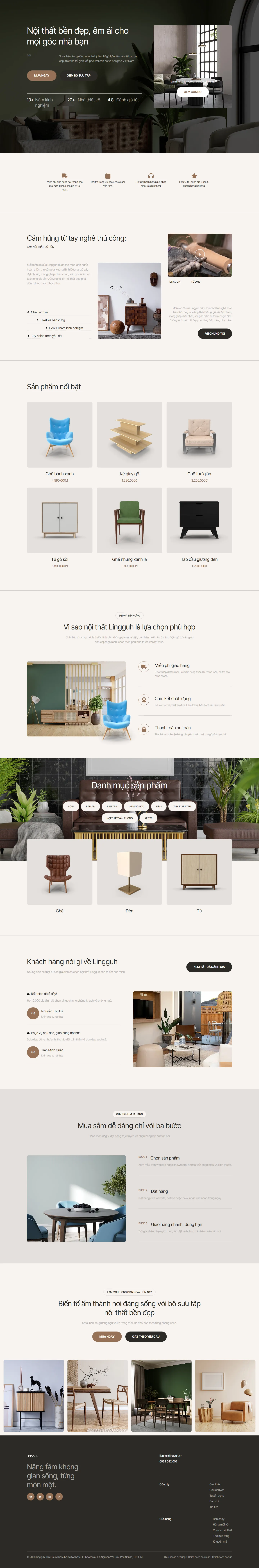 Mẫu website bán hàng nội thất – Lingguh