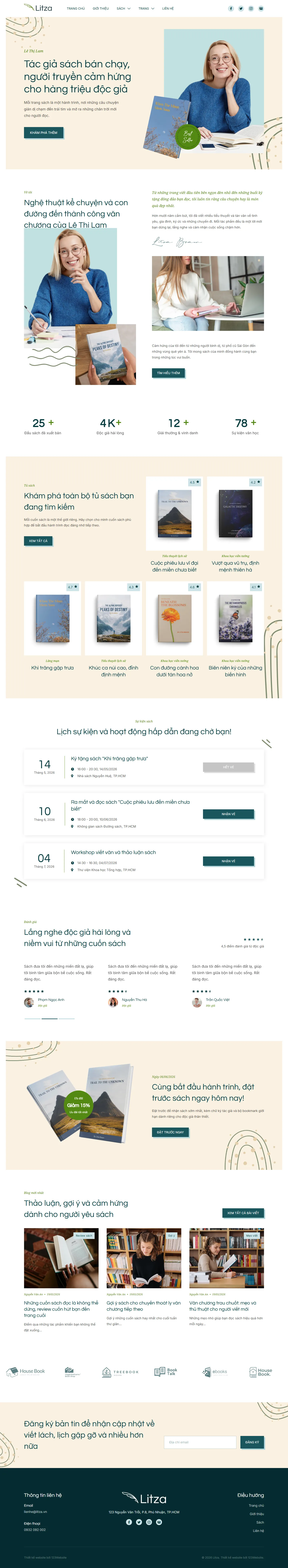 Mẫu website bán sách – Litza