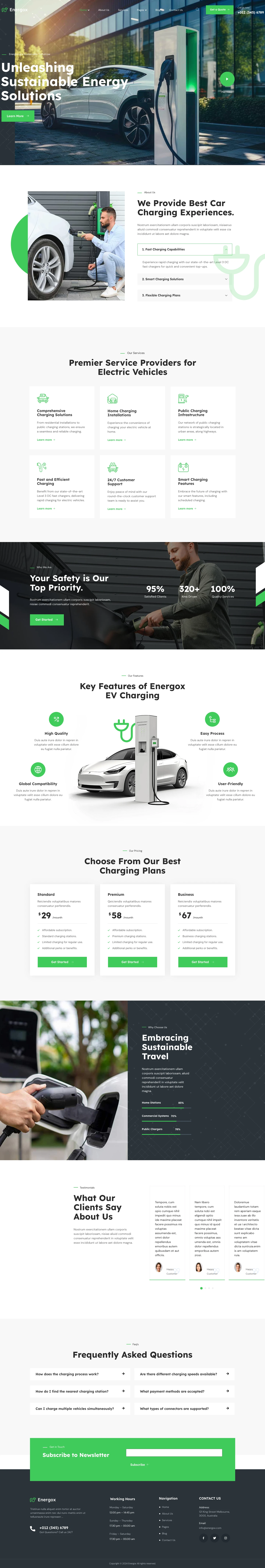 Mẫu website xe điện – trạm sạc – Energox