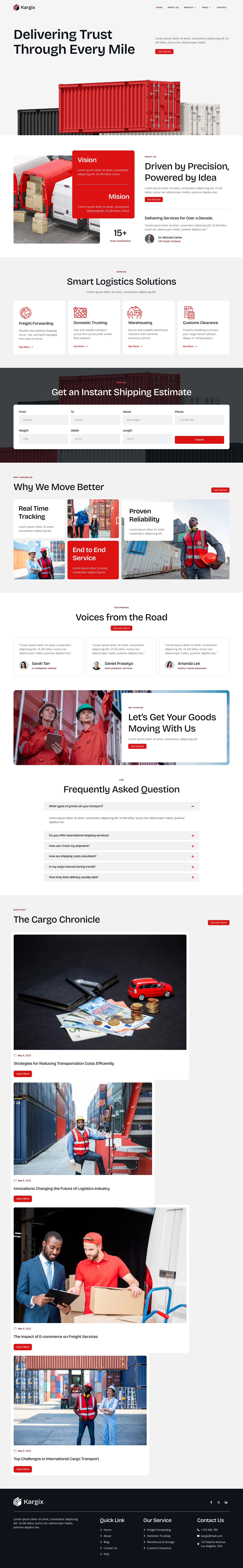 Mẫu website logistics – xuất nhập khẩu – Kargix