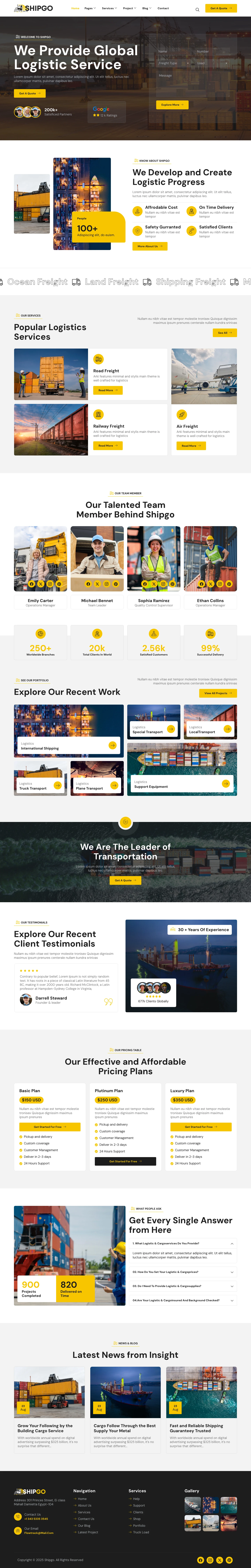 Mẫu website logistics – xuất nhập khẩu – Shipgo
