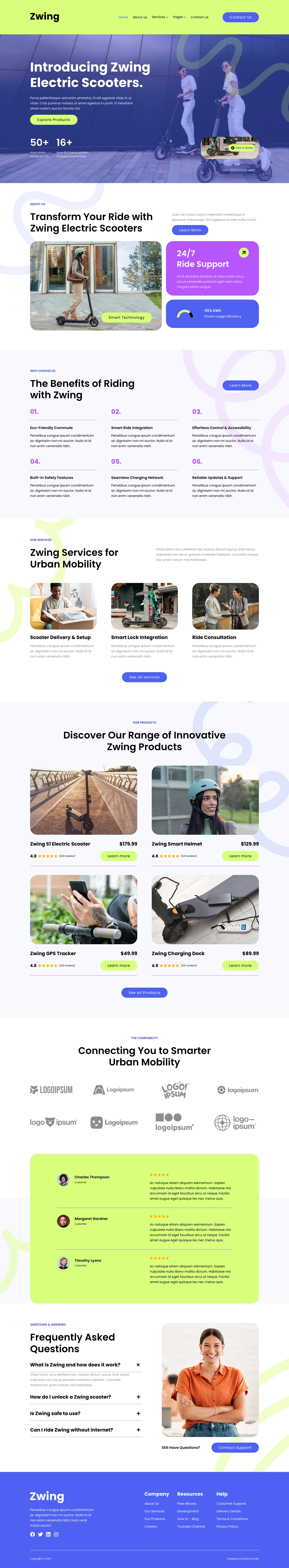 Mẫu website xe điện – trạm sạc – Zwing