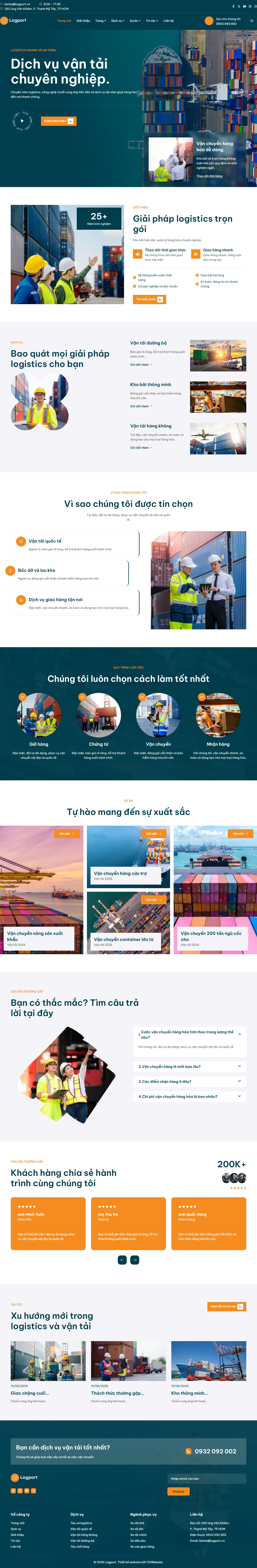 Mẫu website vận tải – Logport
