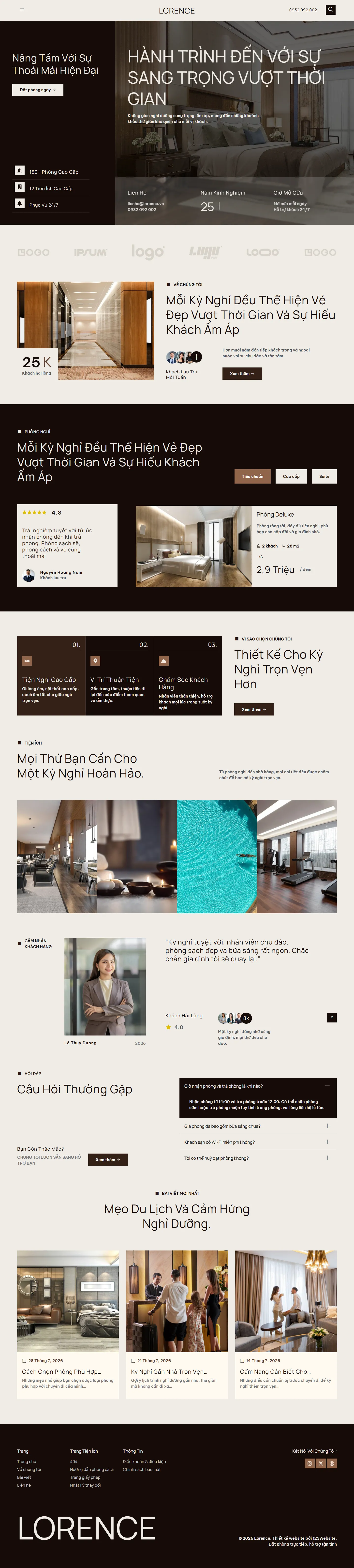 Mẫu website khách sạn – Lorence