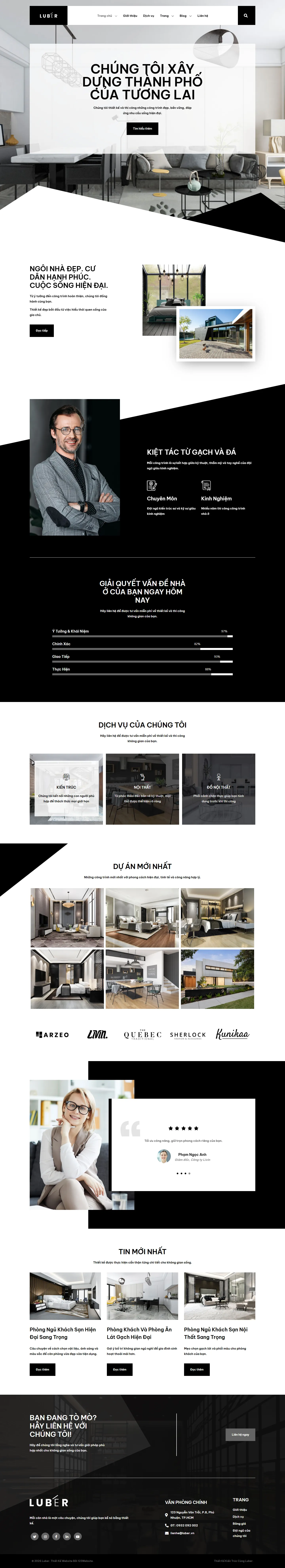 Mẫu website thiết kế nội thất – Luber