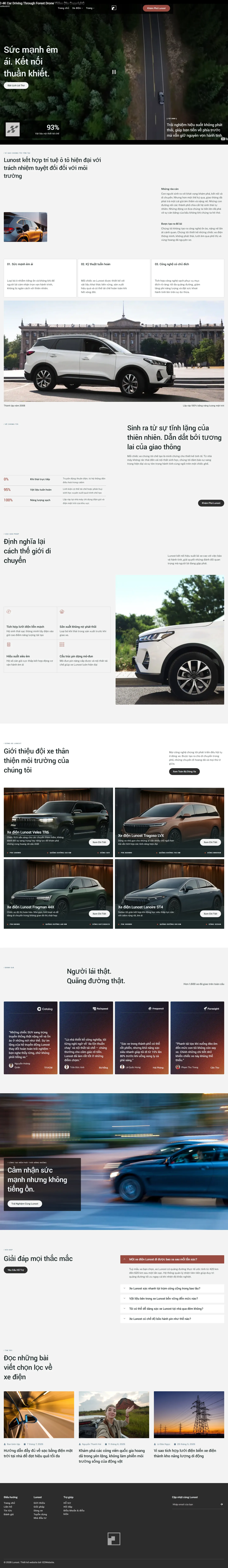 Mẫu website xe điện – trạm sạc – Lunost