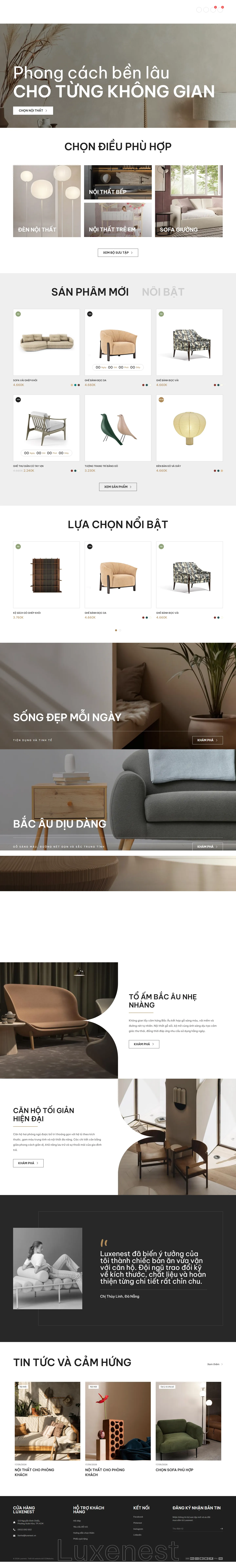 Mẫu website bán hàng nội thất – Luxenest