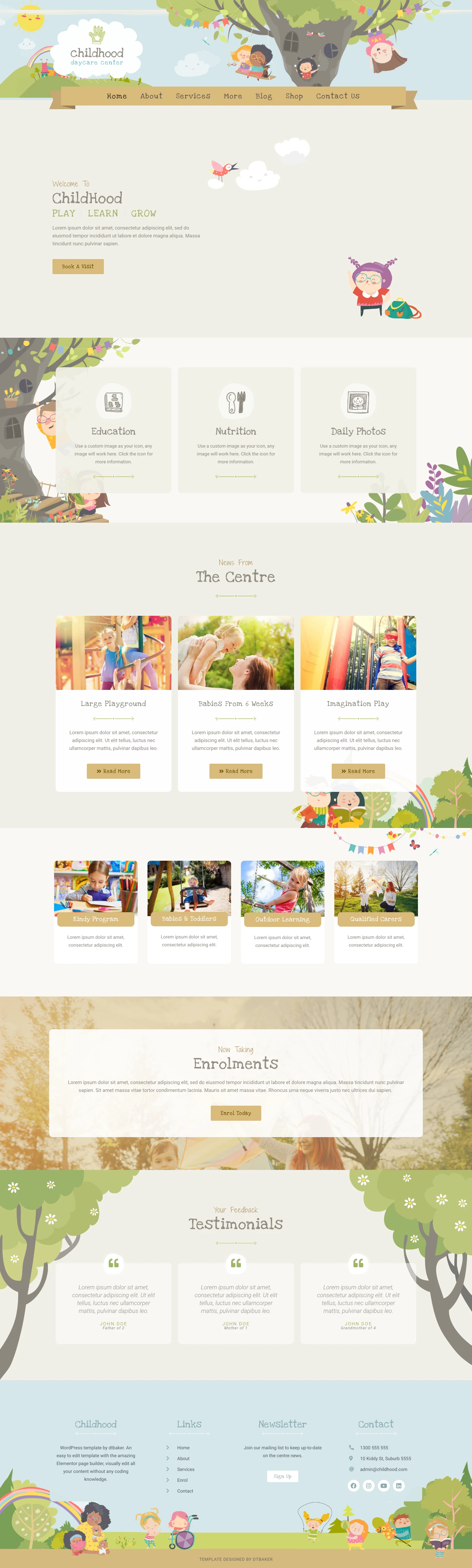 Mẫu website mầm non – Childhood