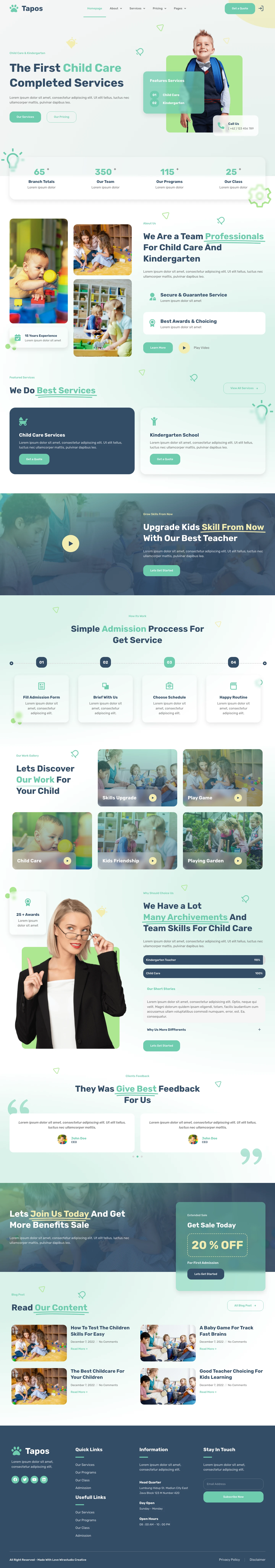 Mẫu website mầm non – Tapos