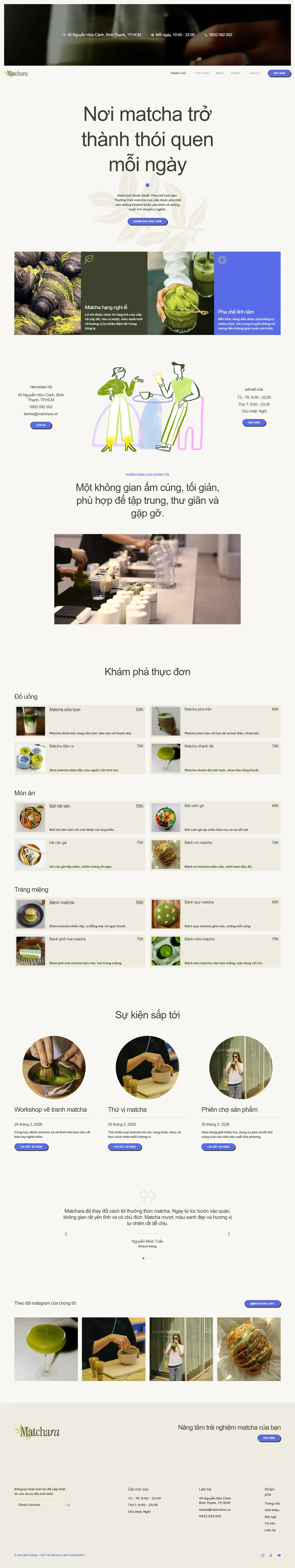 Cafe Website Template – Matchara