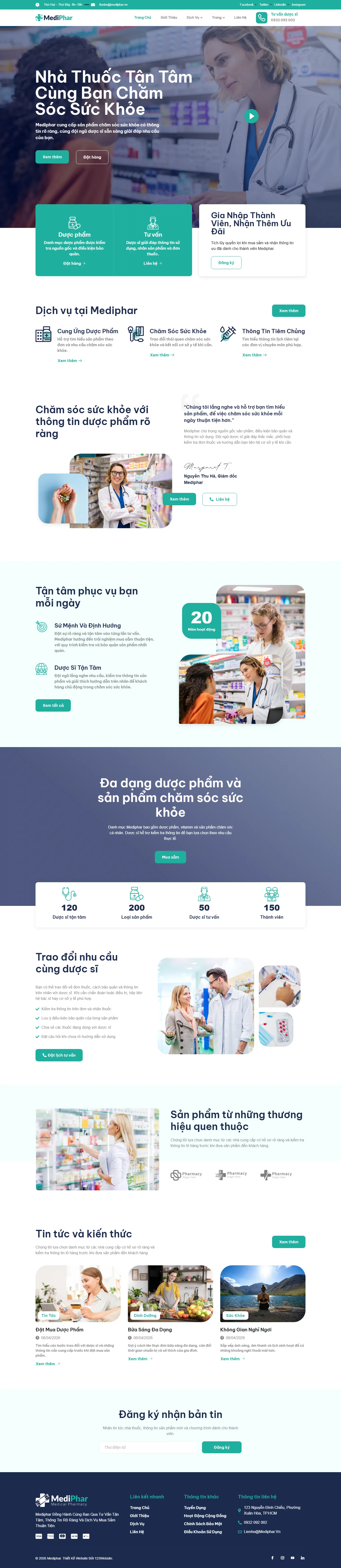 Mẫu website dược phẩm – Mediphar