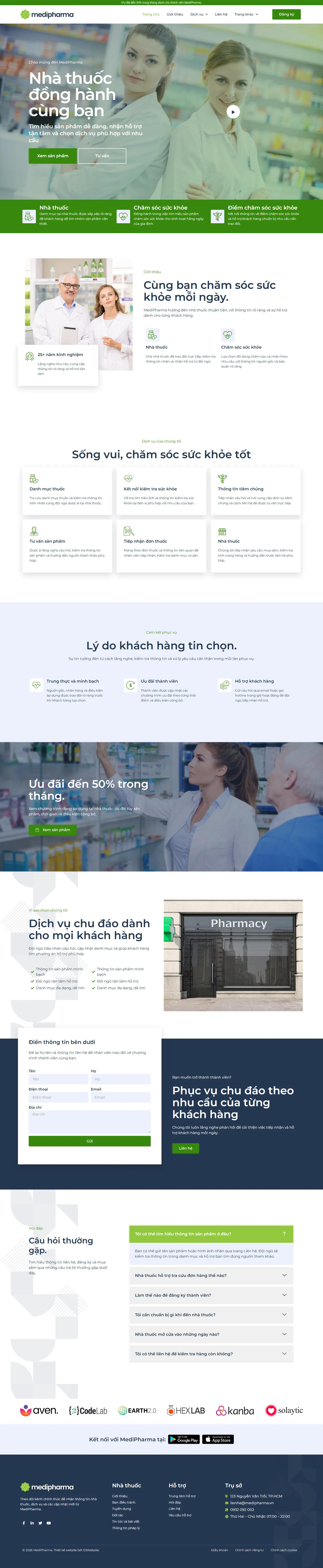 Mẫu website dược phẩm – MediPharma