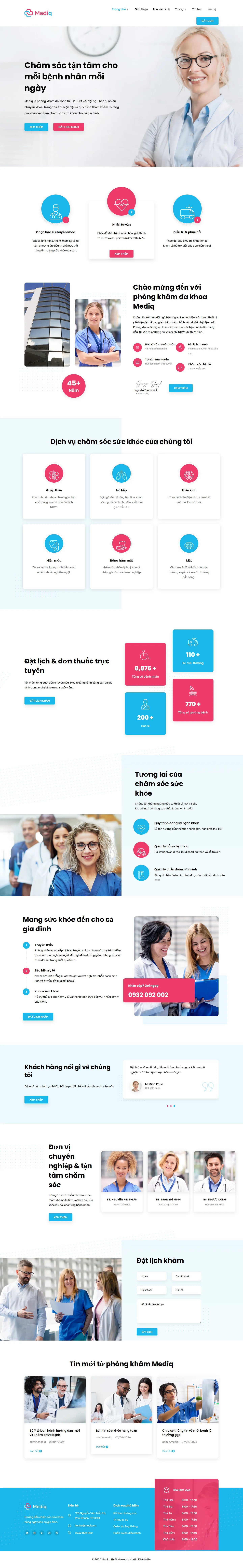 Mẫu website phòng khám đa khoa – Mediq
