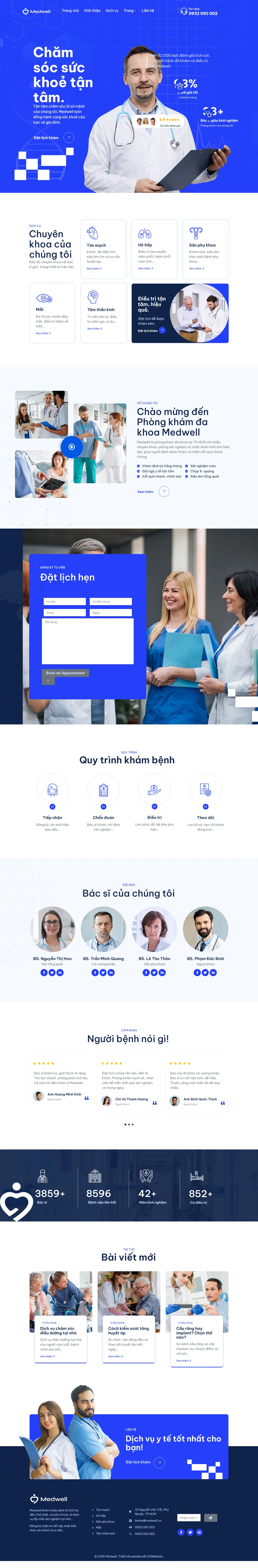 Mẫu website phòng khám đa khoa – Medwell
