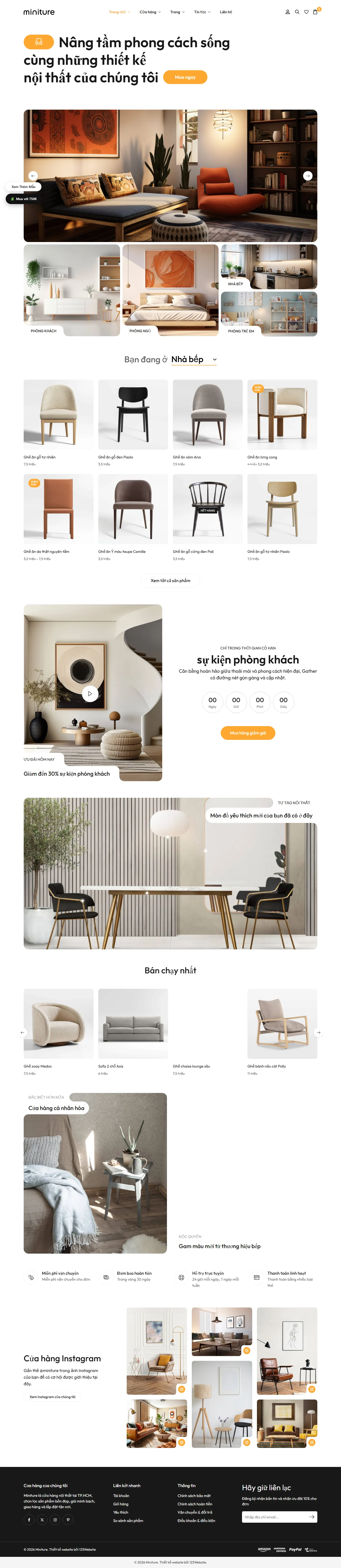 Mẫu website bán hàng nội thất – Miniture