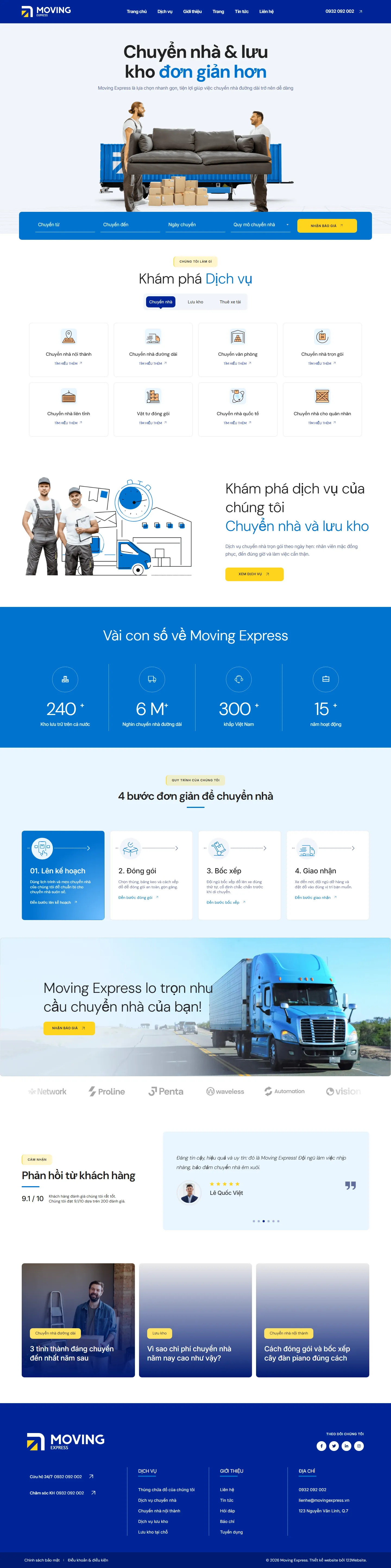Mẫu website chuyển nhà – MovingExpress