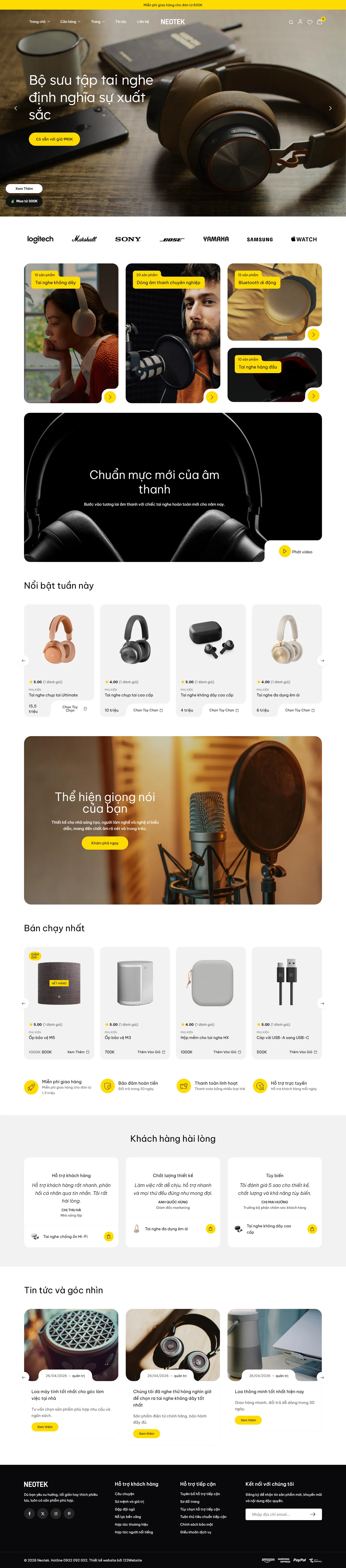 Mẫu website bán hàng công nghệ – Neotek