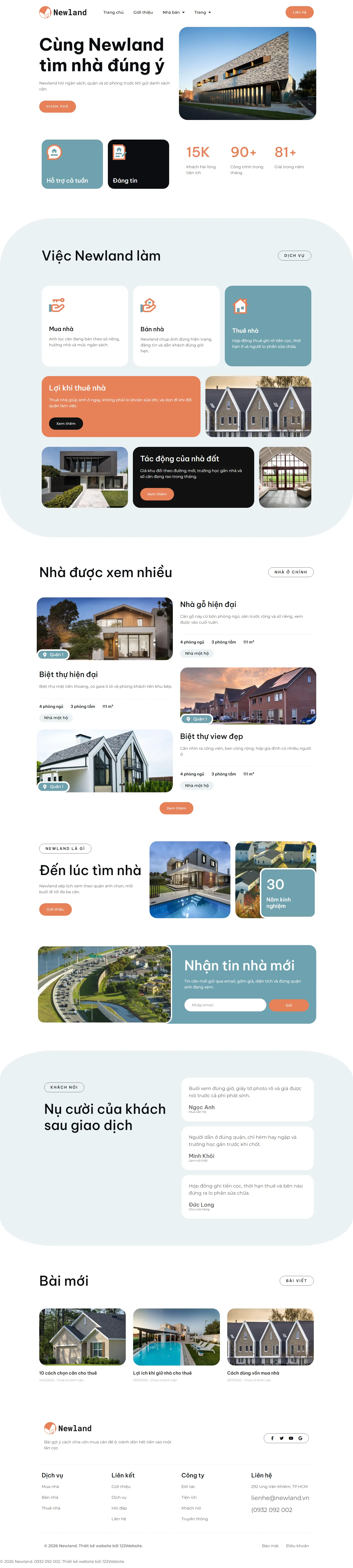 Mẫu website landing page bất động sản – Newland