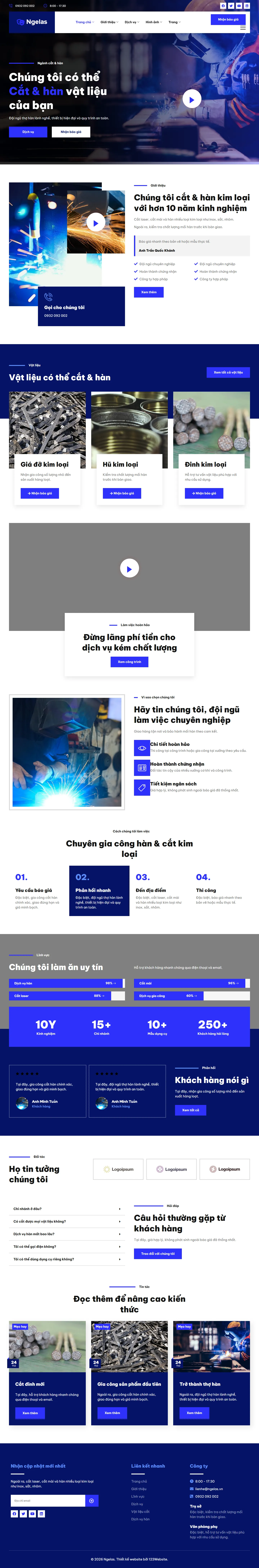 Mẫu website nhà máy sản xuất – Ngelas