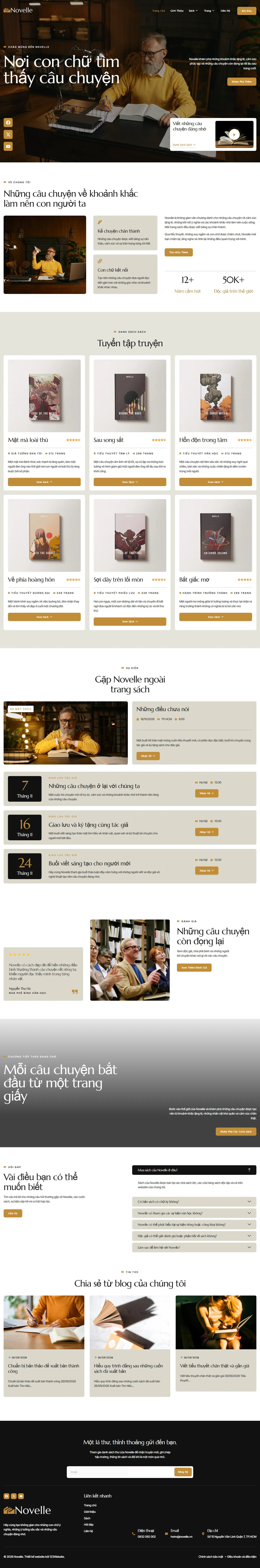 Mẫu website tác giả – sách – ebook – Novelle