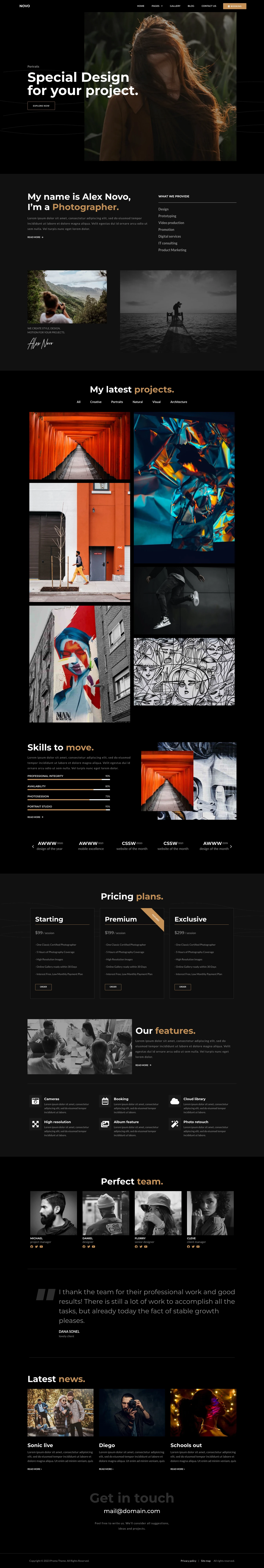 Mẫu website studio ảnh – Novo