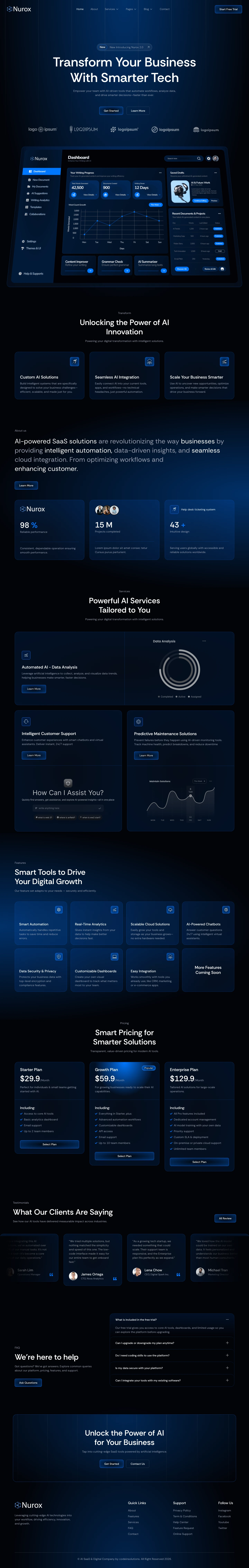 Mẫu website phần mềm – ứng dụng – Nurox