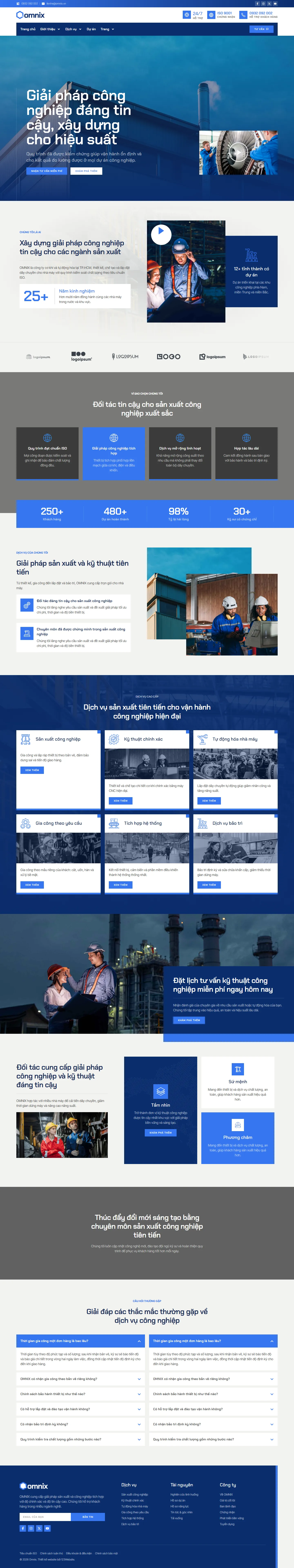 Mẫu website nhà máy sản xuất – Omnix