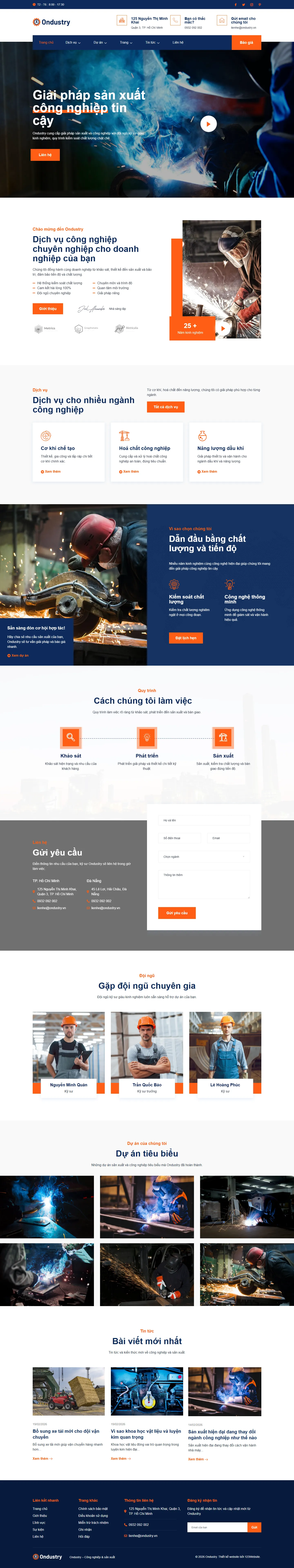 Mẫu website nhà máy sản xuất – Ondustry