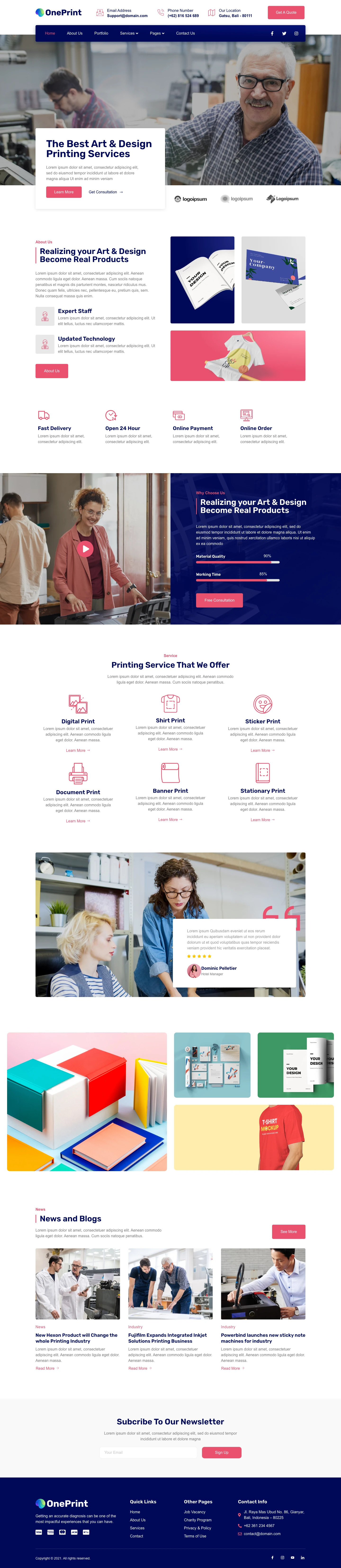 Mẫu website văn phòng phẩm – in ấn – Oneprint