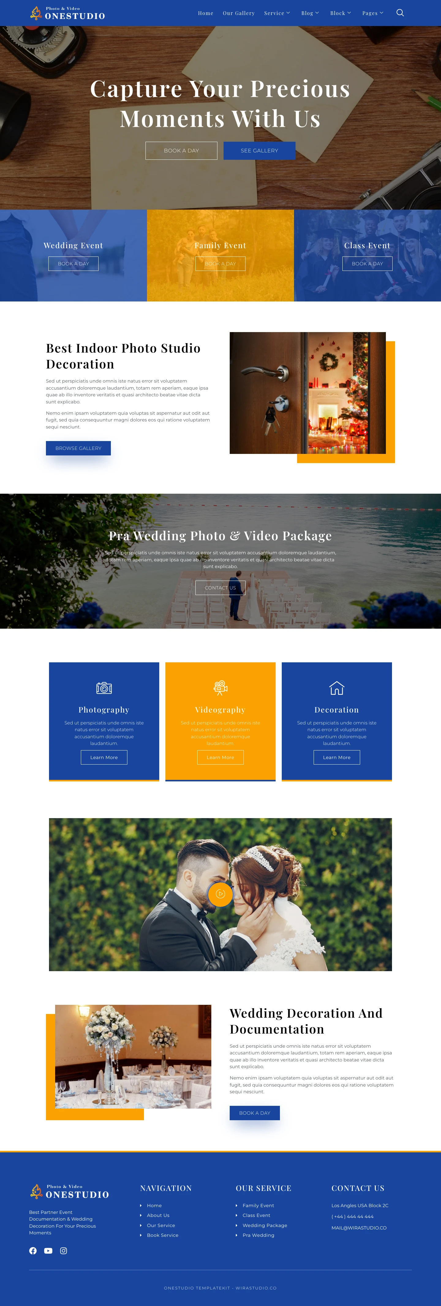 Mẫu website studio ảnh – Onestudio