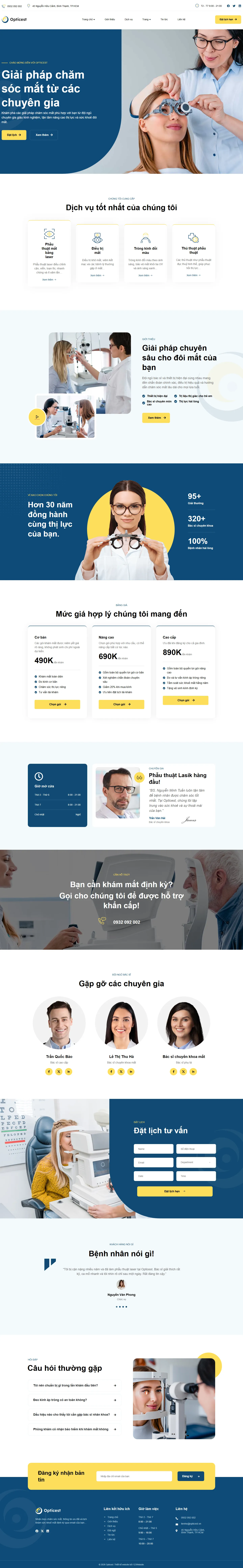 Mẫu website nhãn khoa – Opticest