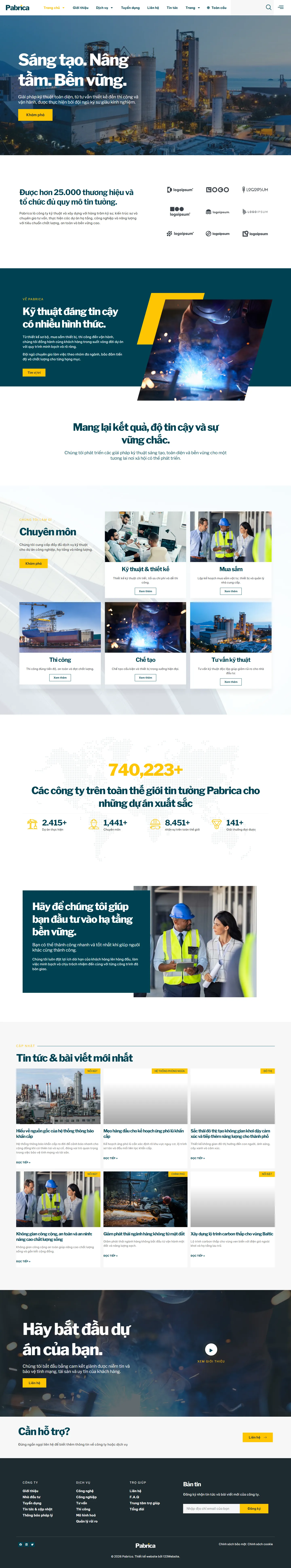 Mẫu website nhà máy sản xuất – Pabrica