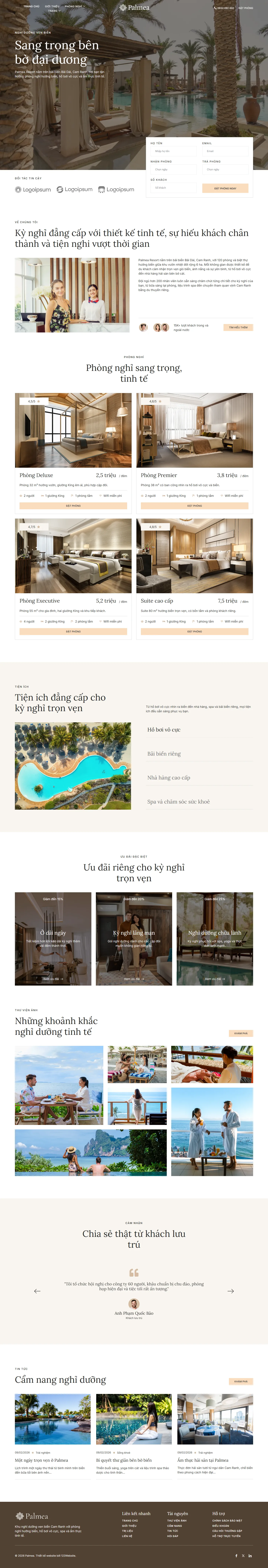 Mẫu website khách sạn – resort – Palmea