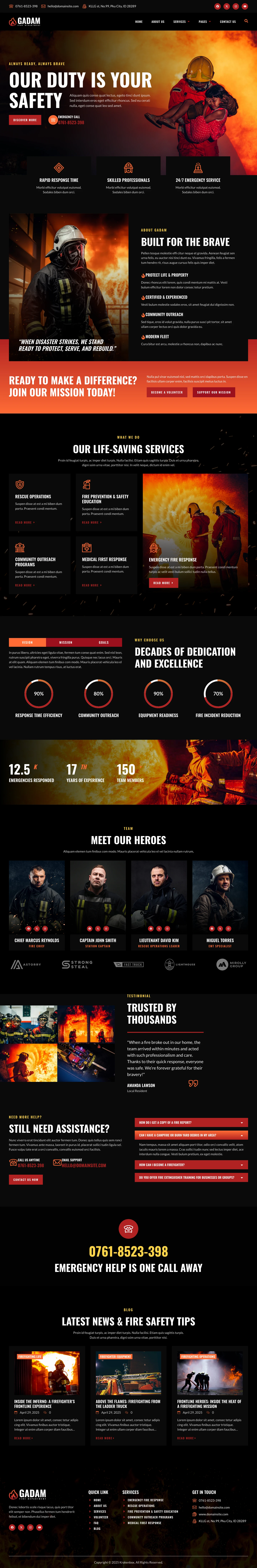 Mẫu website PCCC – Gadam