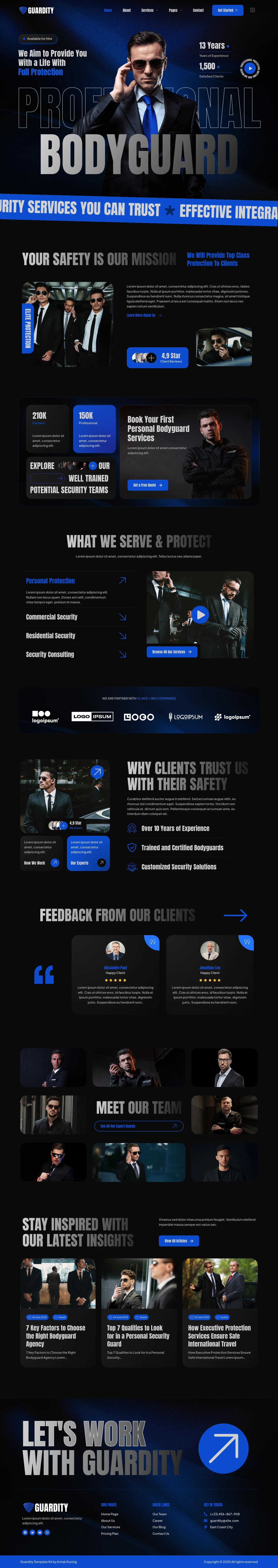 Mẫu website dịch vụ bảo vệ – Guardity
