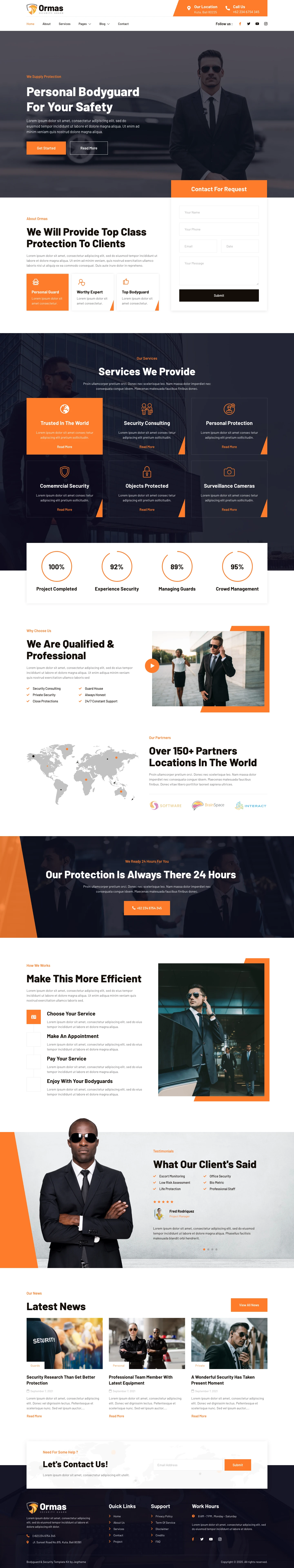 Mẫu website dịch vụ bảo vệ – Ormas