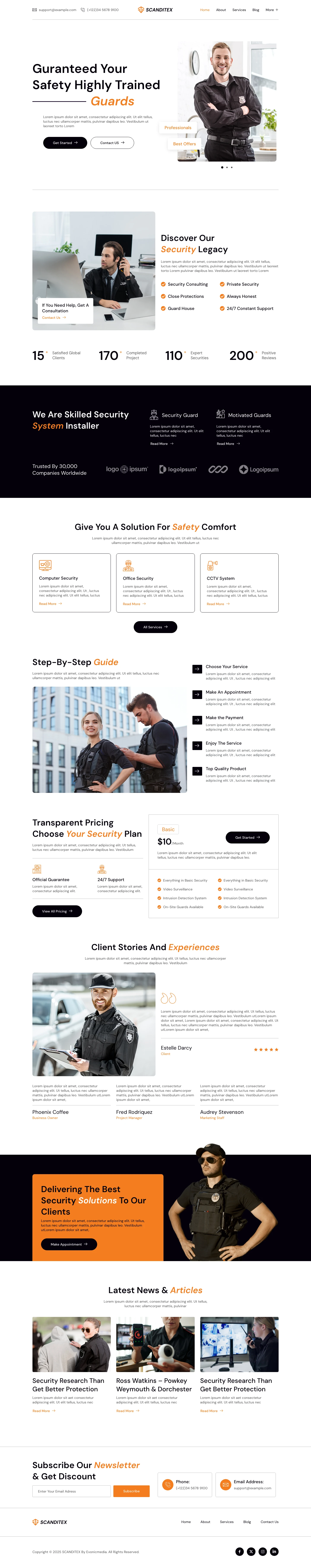 Mẫu website dịch vụ bảo vệ – Scanditex