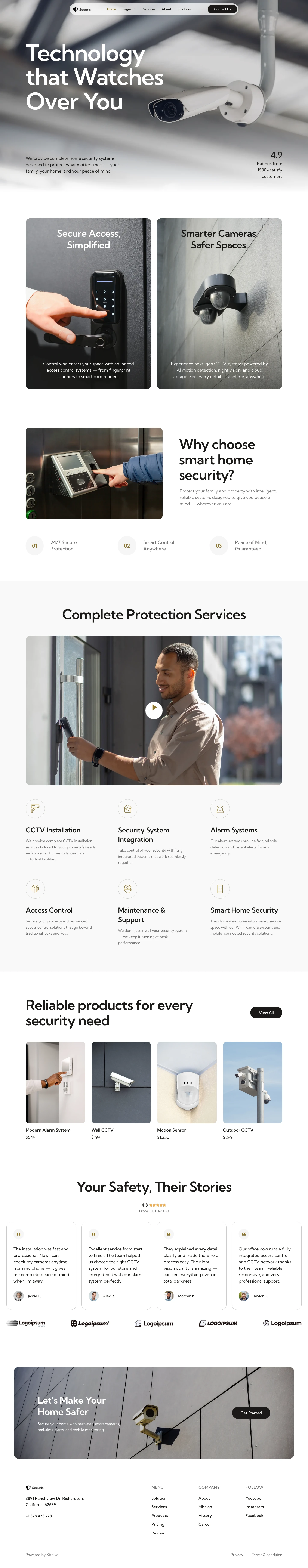 Mẫu website camera an ninh – Securis