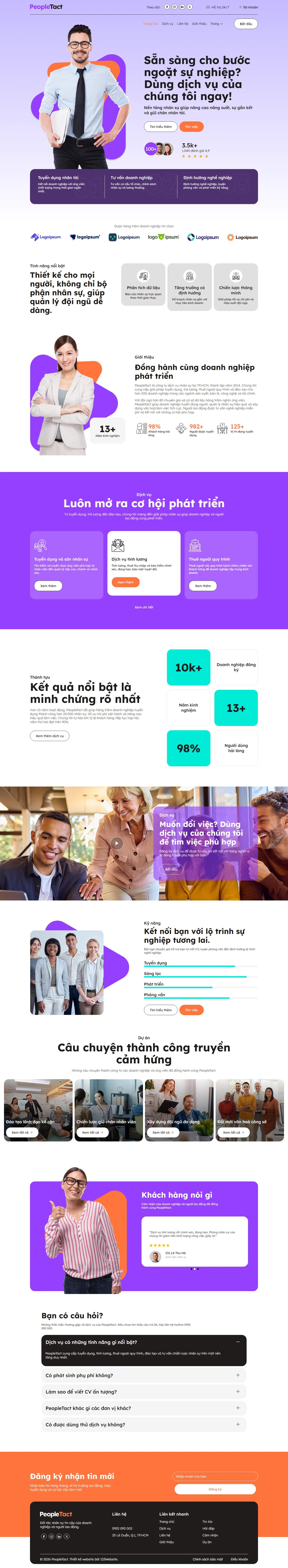 Mẫu website nhân sự – Peopletact