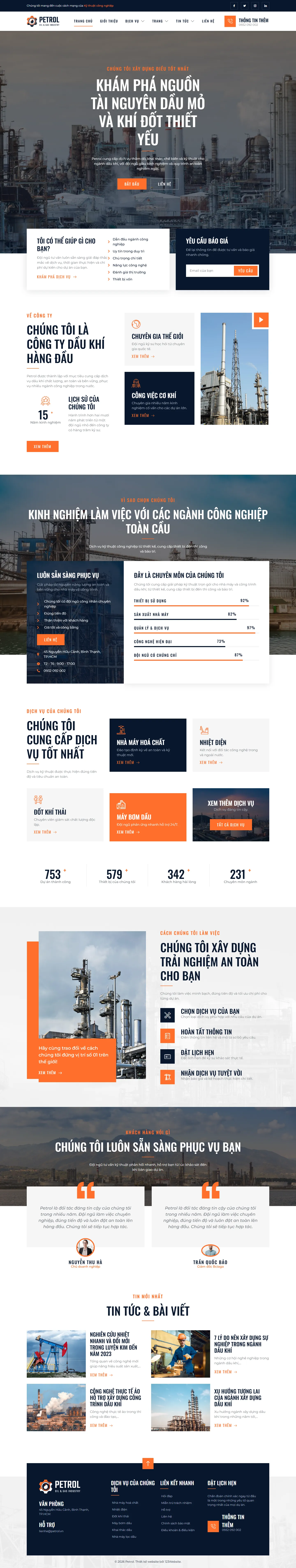 Mẫu website nhà máy sản xuất – Petrol
