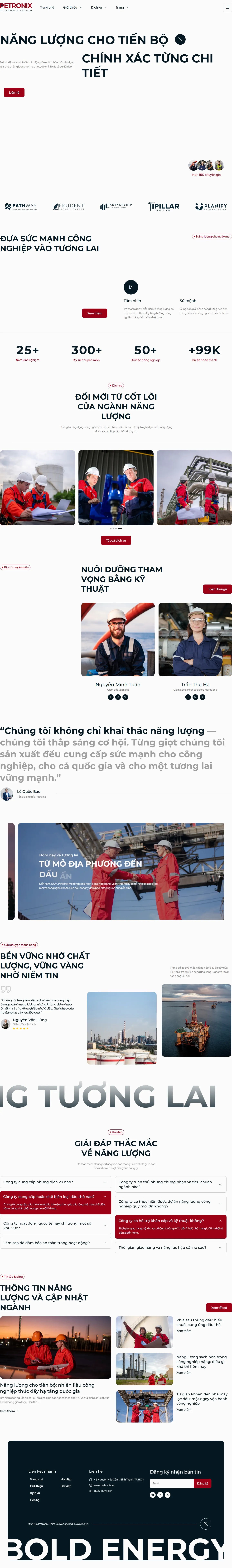 Mẫu website nhà máy sản xuất – Petronix