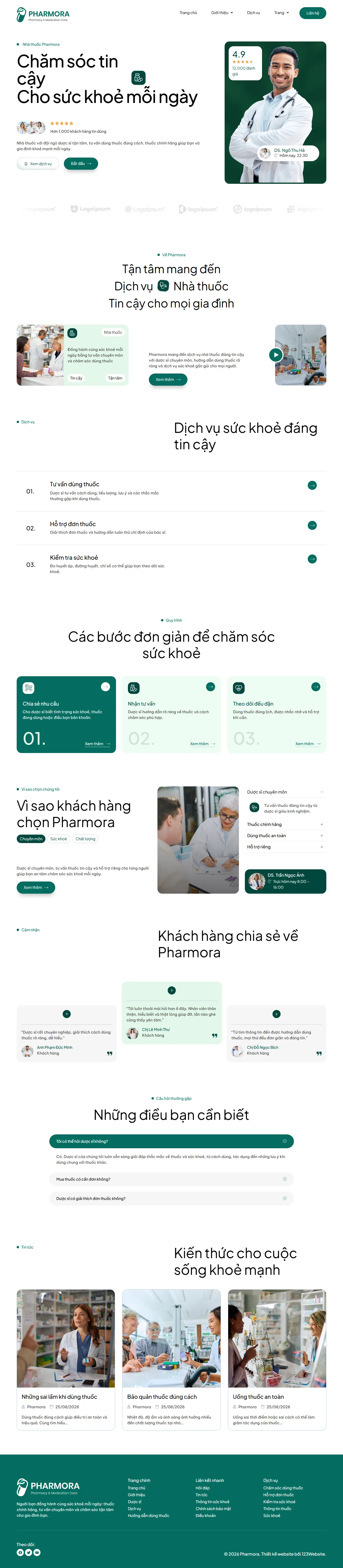 Mẫu website dược phẩm – Pharmora