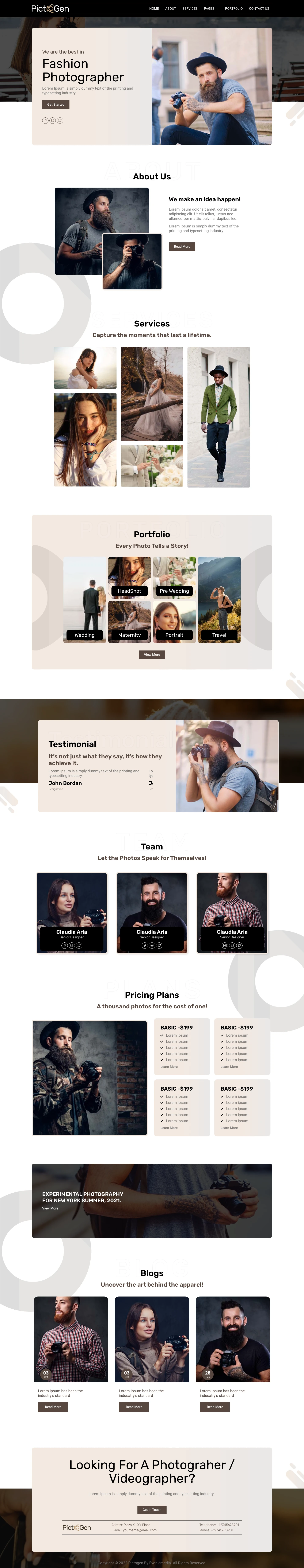 Mẫu website studio ảnh – Pictogen