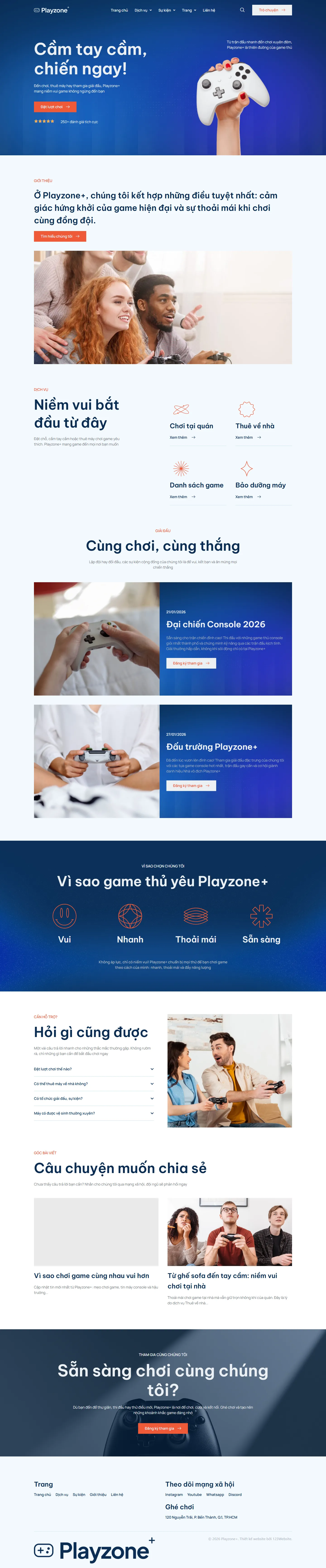 Mẫu website giới thiệu game – esports – Playzone