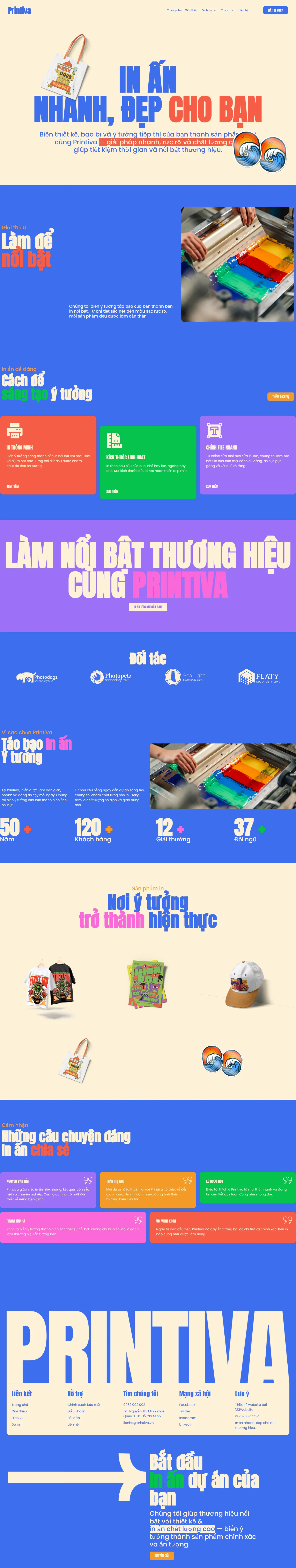 Mẫu website nhà máy sản xuất – Printiva
